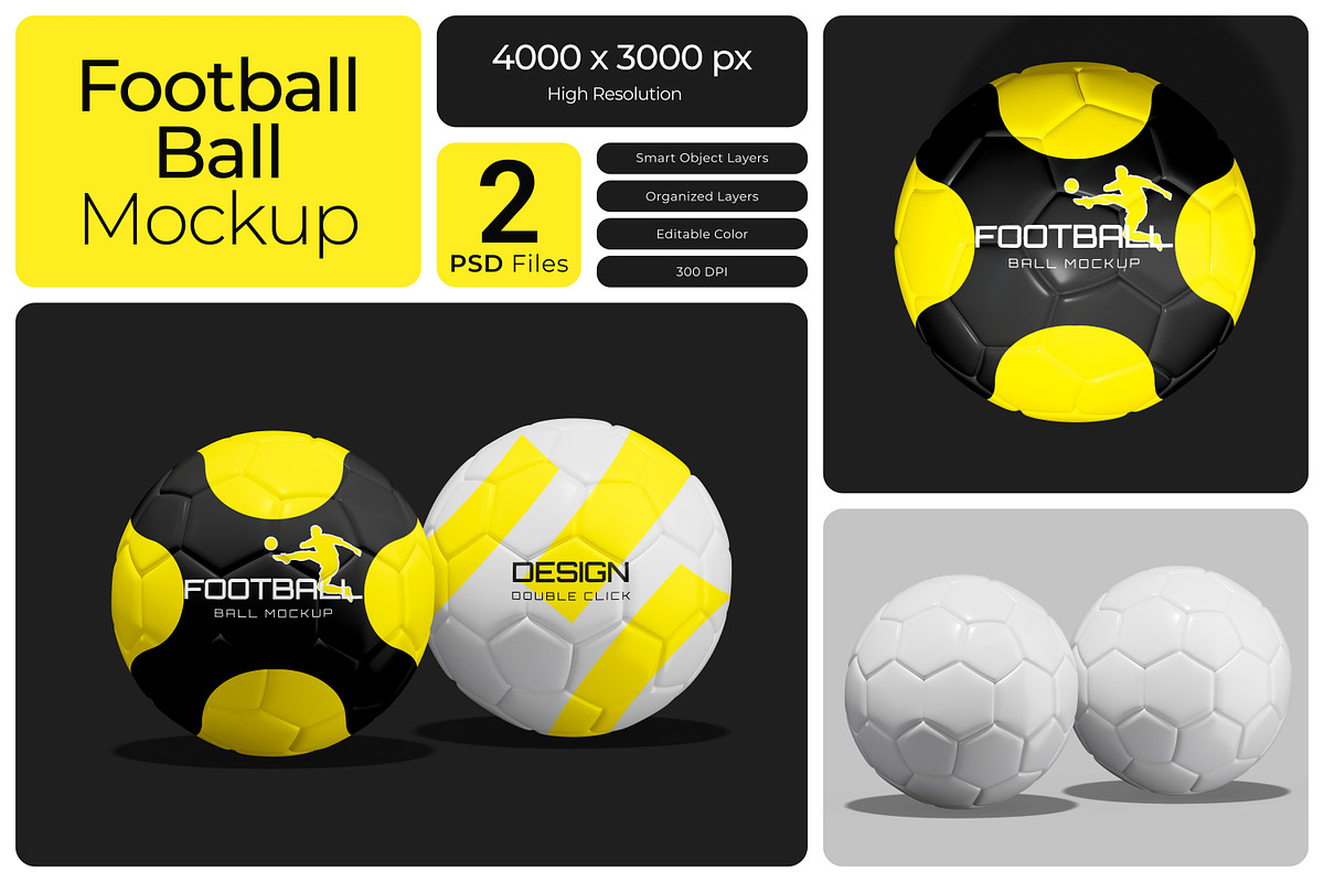 Football Ball Mockup, a Product Mockup by Bartama Graphic (Photo 1 of 3)