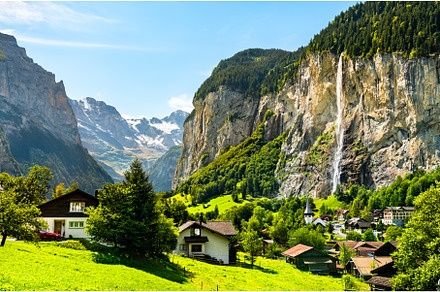 The Staubbach Falls in Lauterbrunnen, a Nature Photo by Leonid Andronov