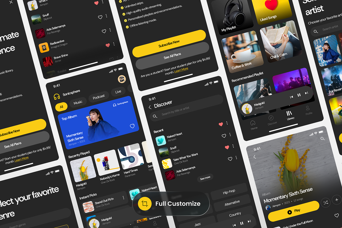 Music Streaming Mobile App, a Websites & App Template by SLAB! Design (Photo 4 of 5)