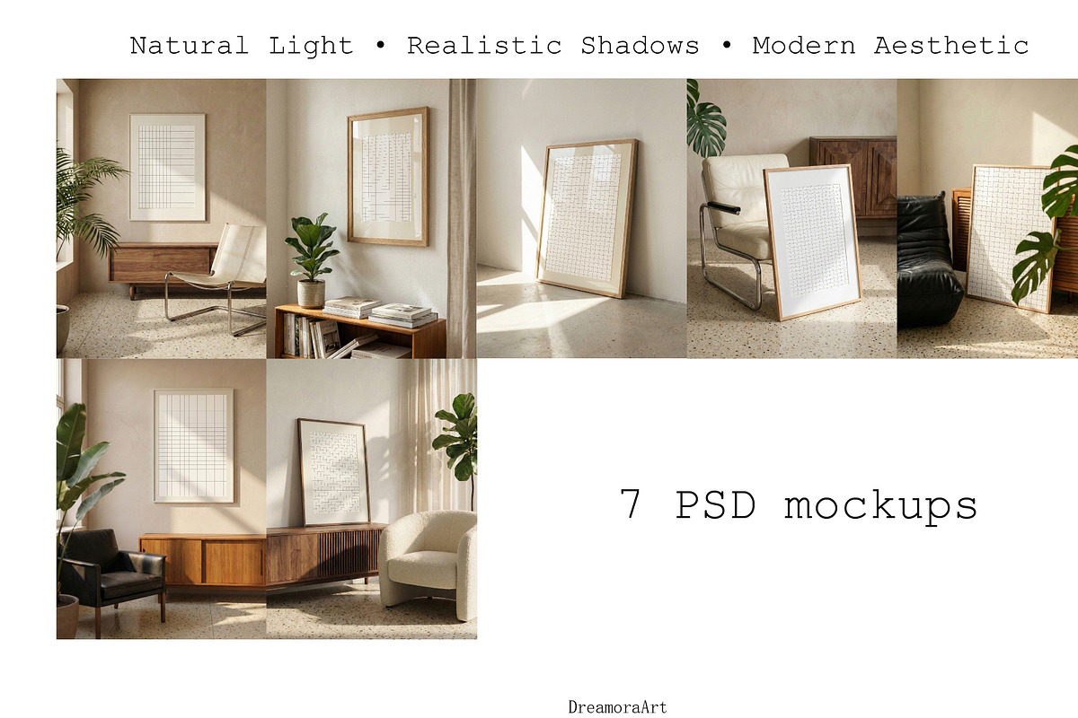 Natural Light Frame Mockups Set PSD, a Mockup by DreamoraArt (Photo 4 of 5)