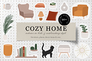 Cozy Home Decor Collection, a Decorative Illustration by Letters-Shmetters (Thumbnail 1 of 10)