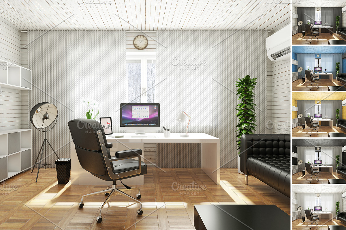 Office Room Mock-Up, a Household Mockup by IsometricWorld (Photo 5 of 9)
