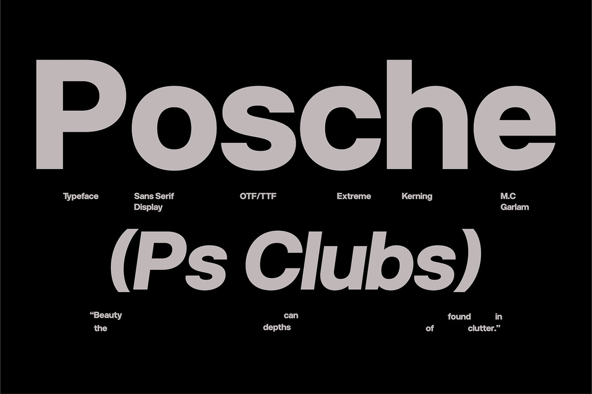 PS CLUB | Display Typeface, a Sans Serif Font by Posche Type (Photo 11 of 11)