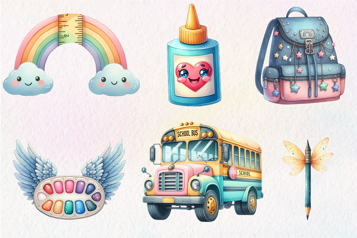 Whimsical Back to School Clipart, an Illustration by CreationArt (Photo 2 of 5)