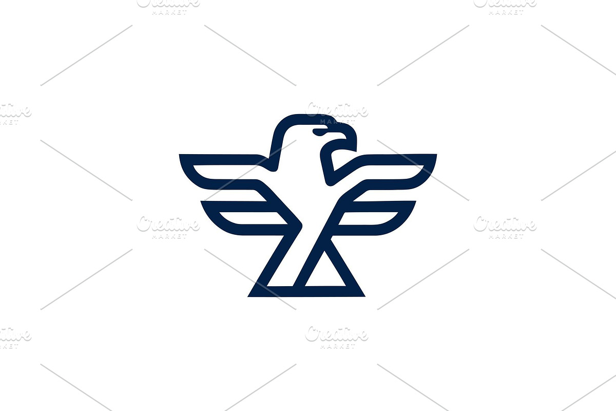 Eagle bird emblem in clean line