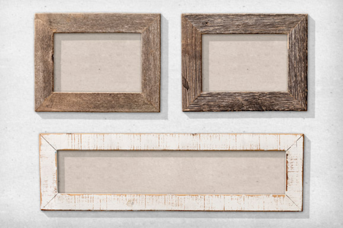 11 Isolated Natural Wood Frames preview 4