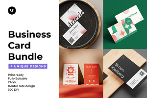 4-in-1 Business Card Template, a Templates & Theme by artsmithery