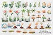 Dinosaurs Watercolor Collection, an Animal Illustration by AG Mockups (Thumbnail 3 of 9)