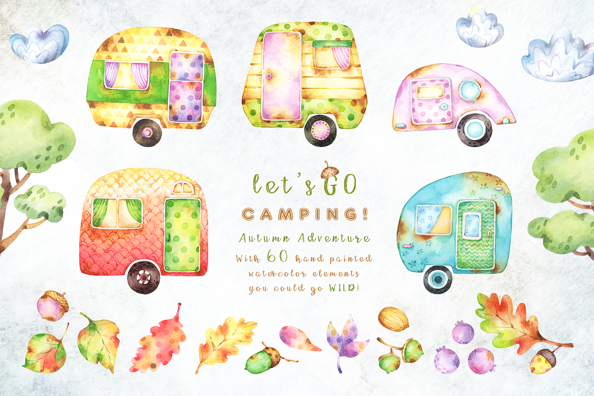 Camping Autumn Adventure collection, a Decorative Illustration by Tatiana Troian (Photo 2 of 8)
