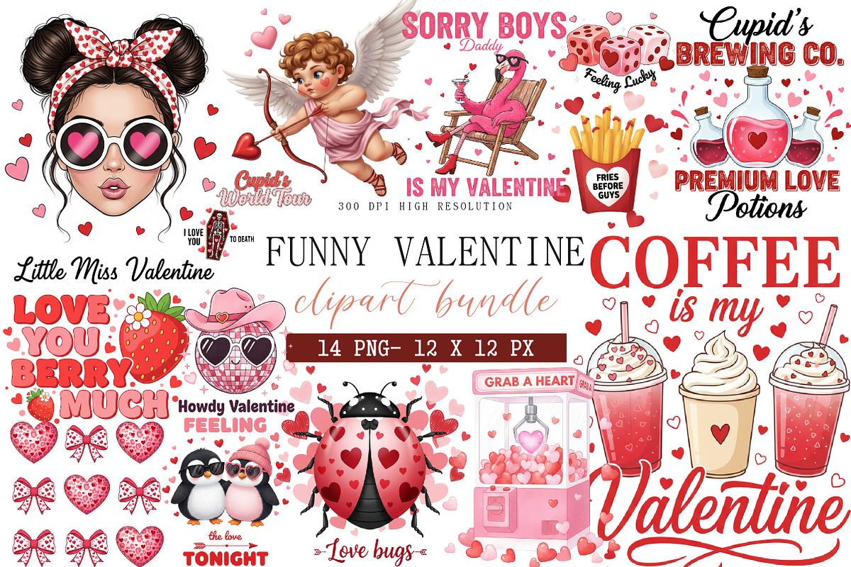Funny Valentine Day Sublimation, an Illustration by DreamArtGraphic (Photo 1 of 4)