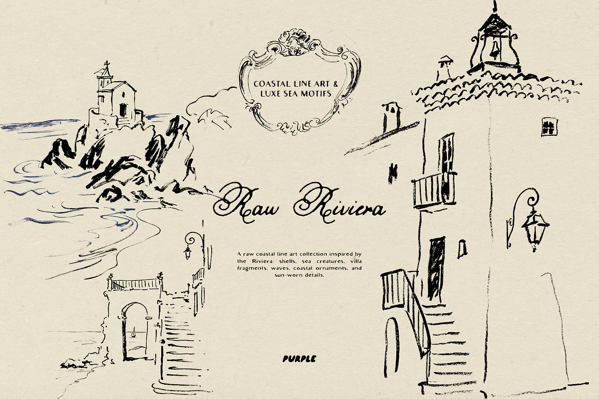 Raw Riviera: Coastal Line Art, an Object Illustration by Purple (Photo 10 of 16)