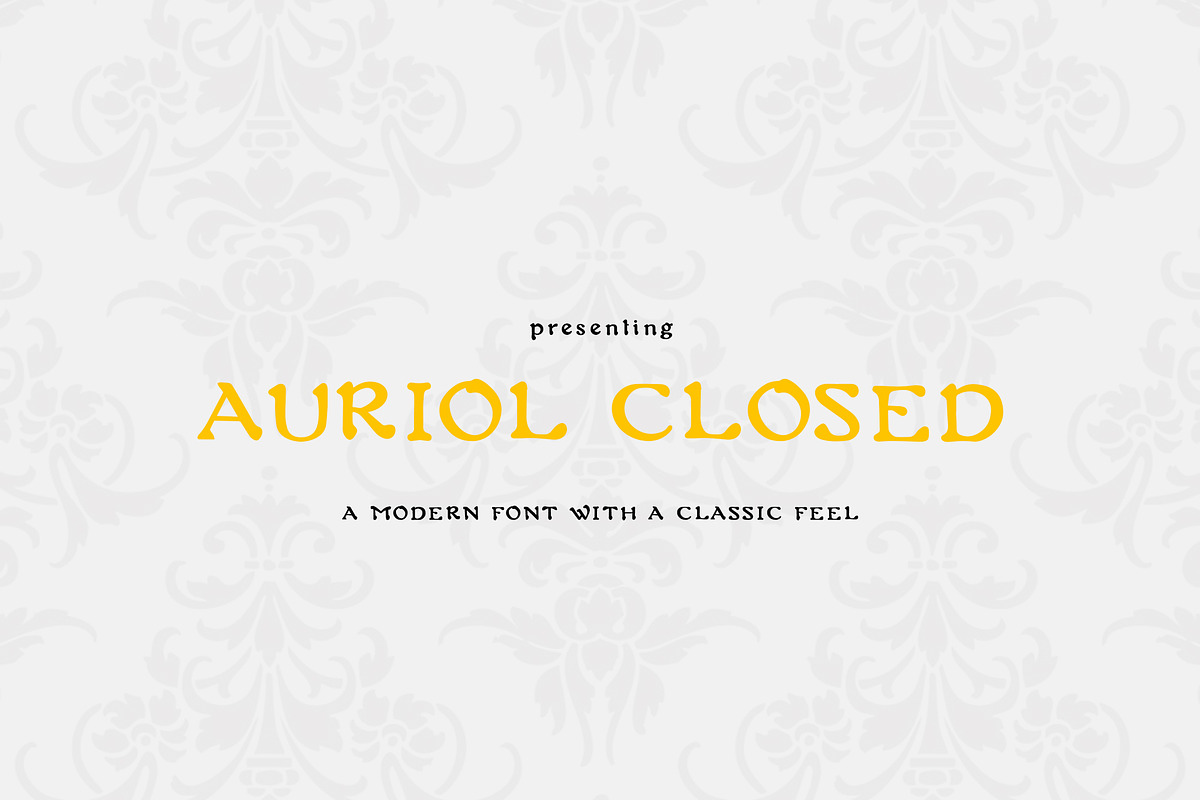 Auriol Closed Font, a Font by Moreno Art Company (Photo 1 of 6)