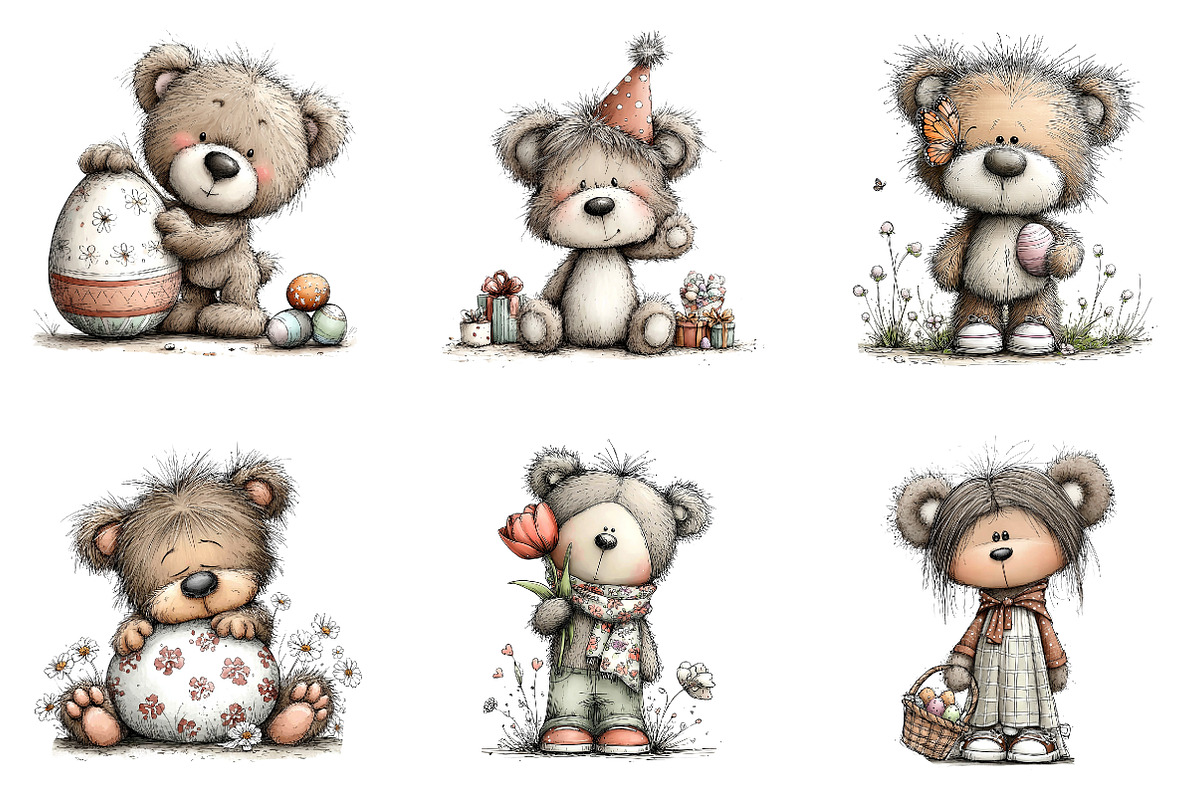 Whimsical easter teddy bear clipart, an Illustration by CreationArt (Photo 4 of 5)