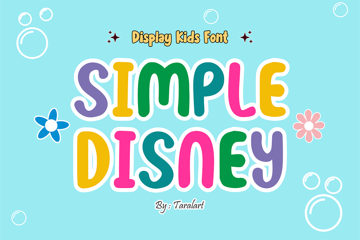 Simple Disney - Kids Display Font, a Sans Serif Font by KiddoGlyphs Studio (Photo 1 of 4)