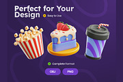 Fast Foods 3D Icons, a Food & Drink 3D Model by Rakata Studio (Thumbnail 4 of 7)