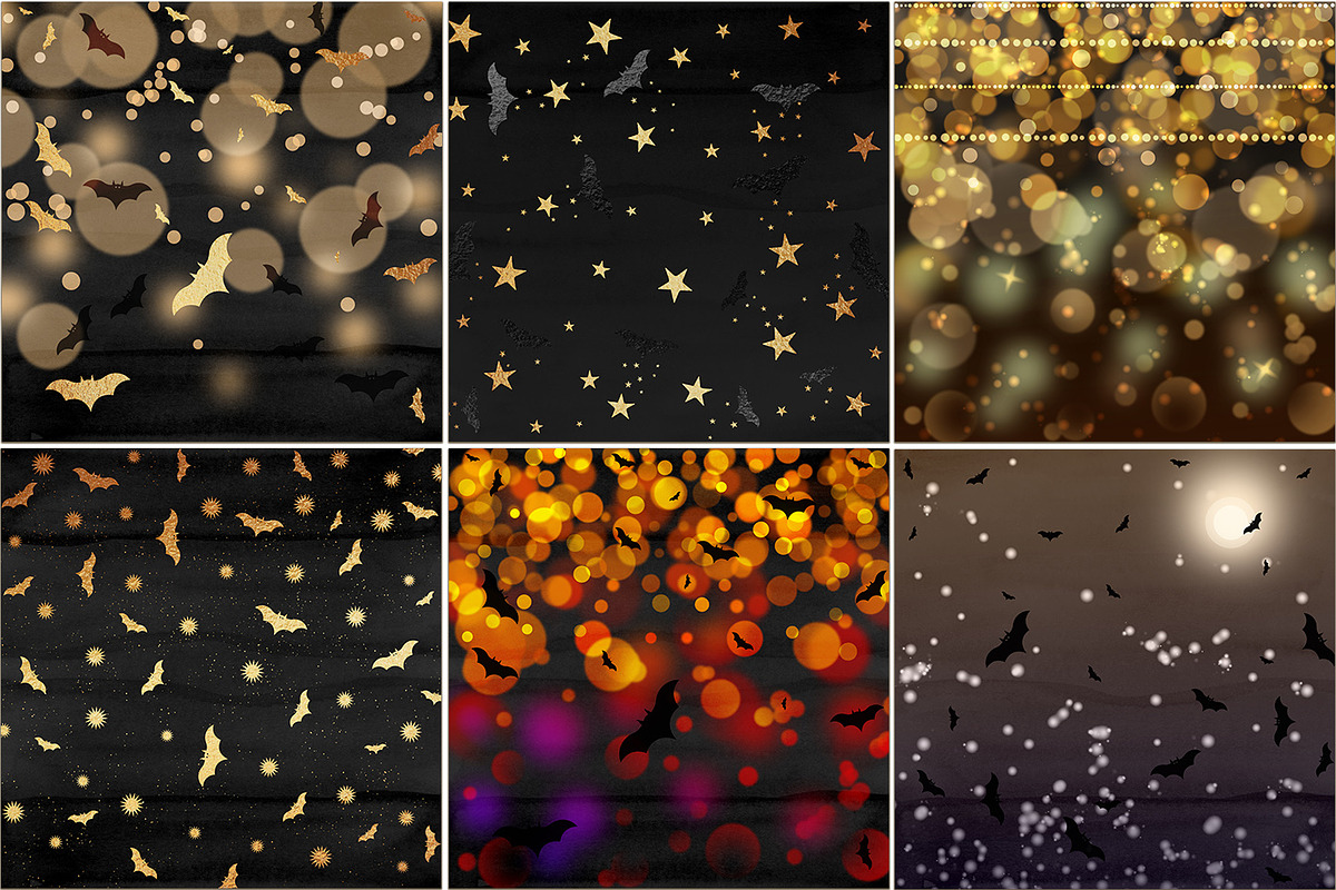 12 Halloween digital paper pack, a Pattern Graphic by PixelJungle