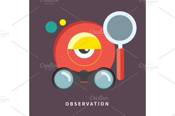 Icon In Flat Design For Observation