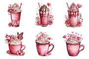 Valentines Day Coffee Cup Clipart, an Illustration by SinaCreation (Thumbnail 3 of 11)