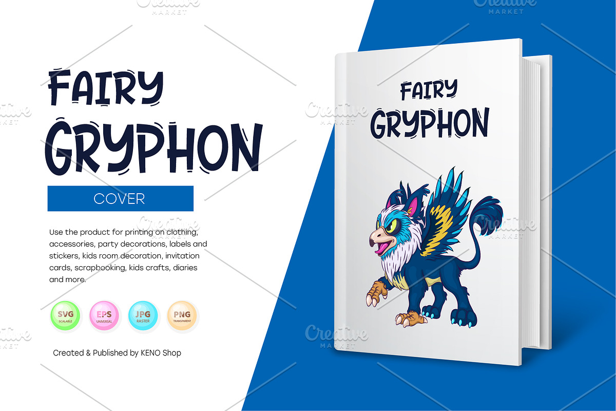 Fairy Cartoon Gryphon., an Animal Illustration by KENO Mascots (Photo 2 of 8)