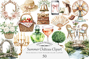 Watercolor Summer Château Clipart, an Illustration by Design Market (Thumbnail 1 of 5)