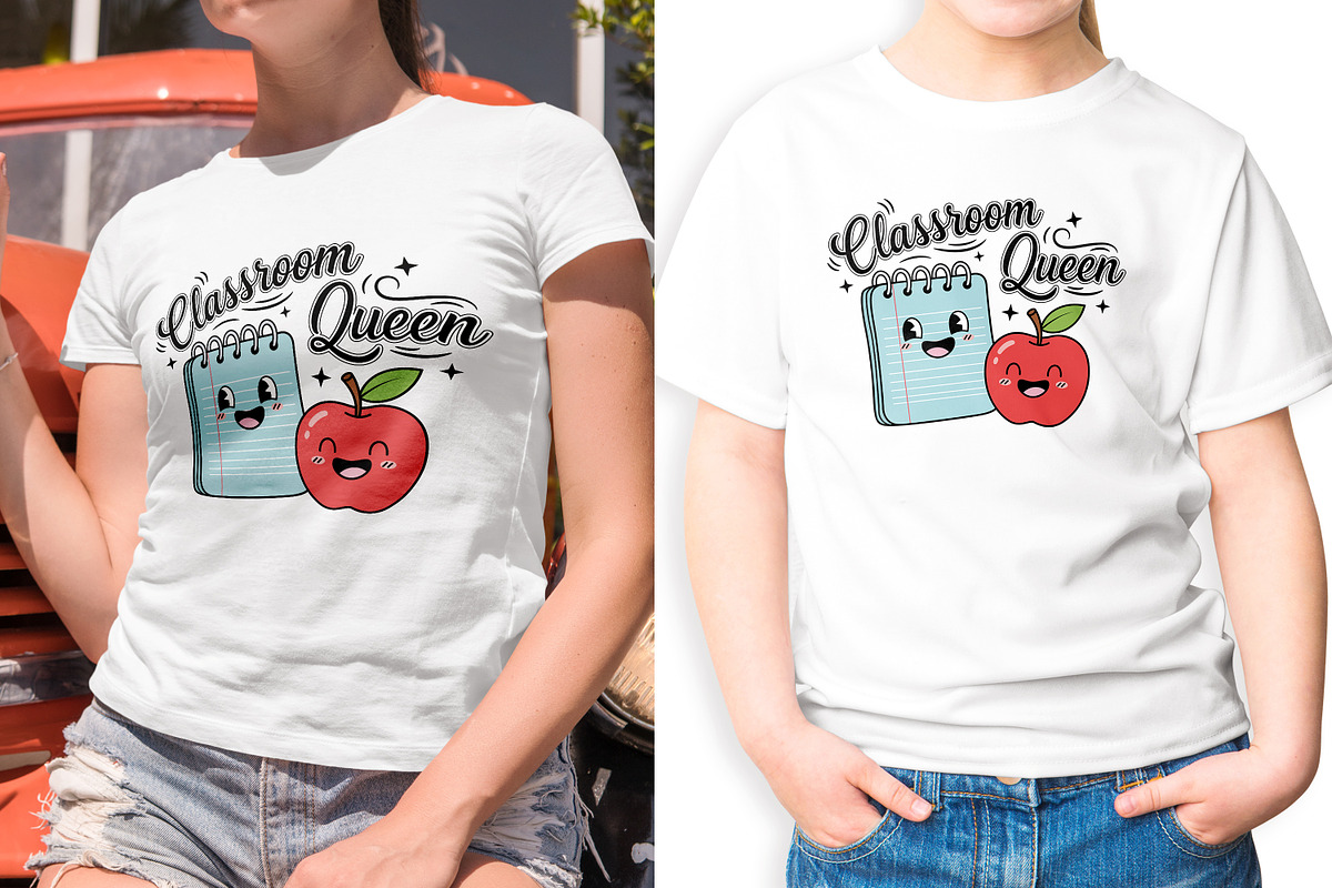 Classroom Queen Teacher T-Shirt SVG, an Object Illustration by Ghagra (Photo 4 of 7)