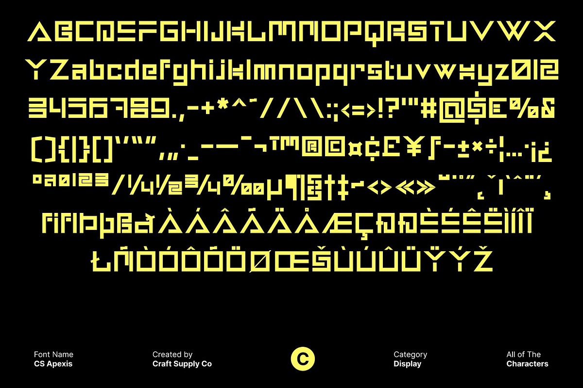 CS Apexis – Futuristic Display Font, a Sans Serif Font by Craft Supply Co. (Photo 8 of 8)