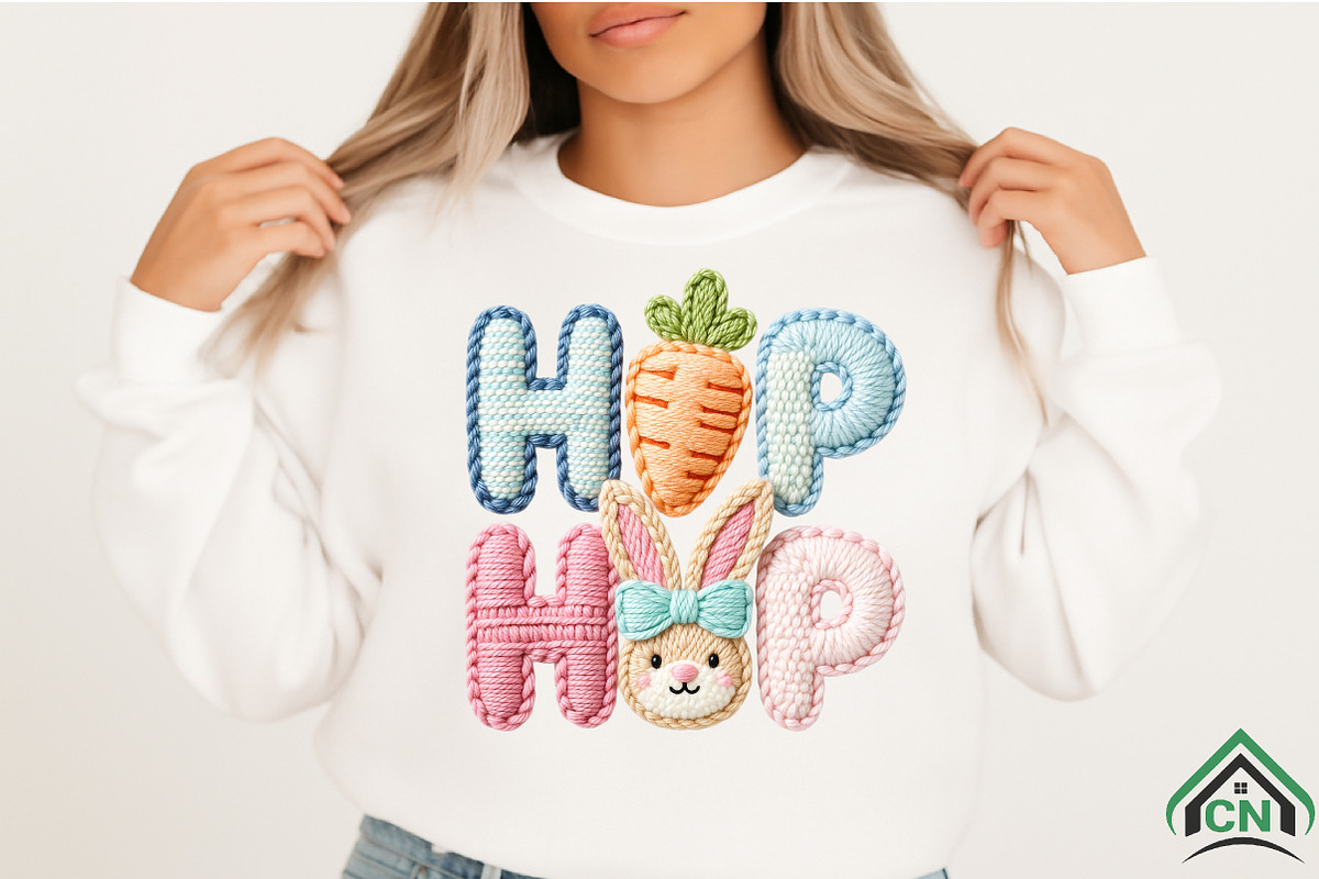 Faux Crochet Hip Hop Bunny Png, an Illustration by Craft Nest (Photo 2 of 4)