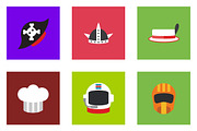 25 Cap & Hat Flat Icon Set, an Icon by VectorCam (Thumbnail 2 of 3)