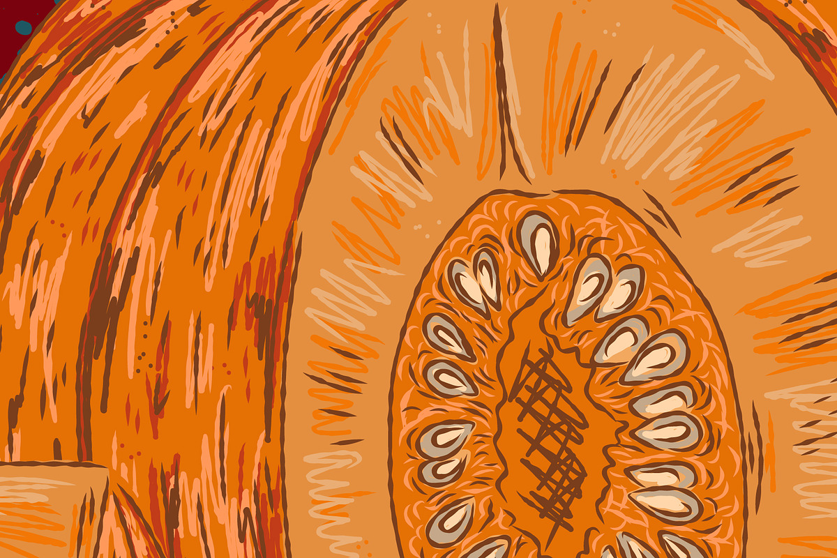 Pumpkin, Hawk Moth, Kerosene Lamp, a Pattern Graphic by NayaChu (Photo 6 of 9)