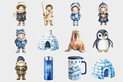Watercolor Arctic World Clipart, a Seasonal Illustration by Design Market (Thumbnail 3 of 4)
