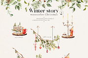 Winter story-watercolor Christmas, a Seasonal Illustration by Pamyatka Shop (Thumbnail 11 of 27)