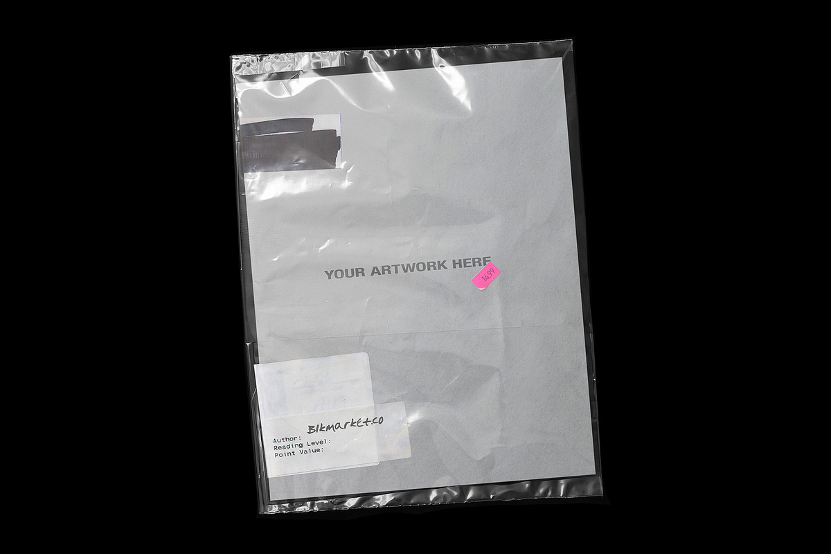 Plastic Bag Poster Mockup, a Print Template by BLKMARKET© (Photo 1 of 7)