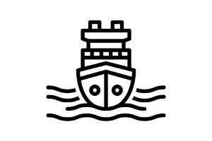 Ship vessel black icon, an Outline Icon by Creative priyanka