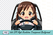 Anime Girl Behind the Steering Wheel, a Person Illustration by Ghagra (Thumbnail 1 of 3)