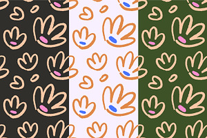 Abstract Floral Seamless Pattern Set