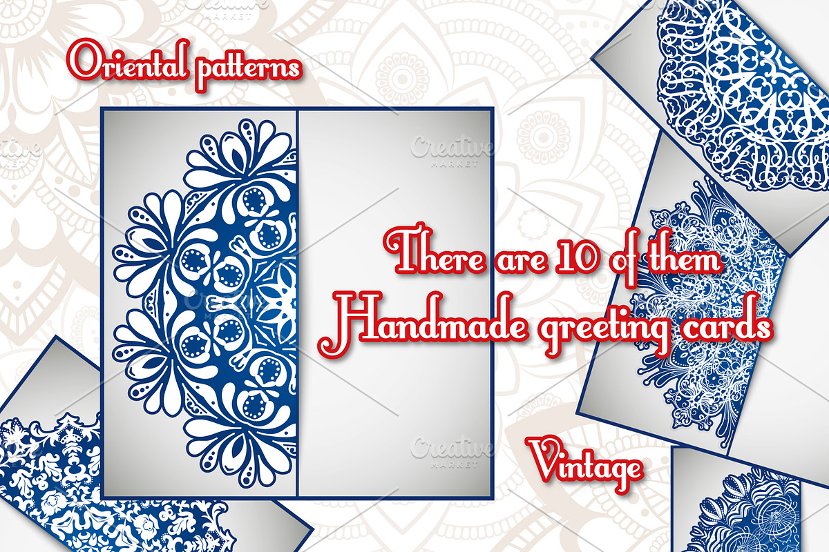 Vintage greeting cards with mandala, a Templates & Theme by BEZIL-ART (Photo 3 of 5)