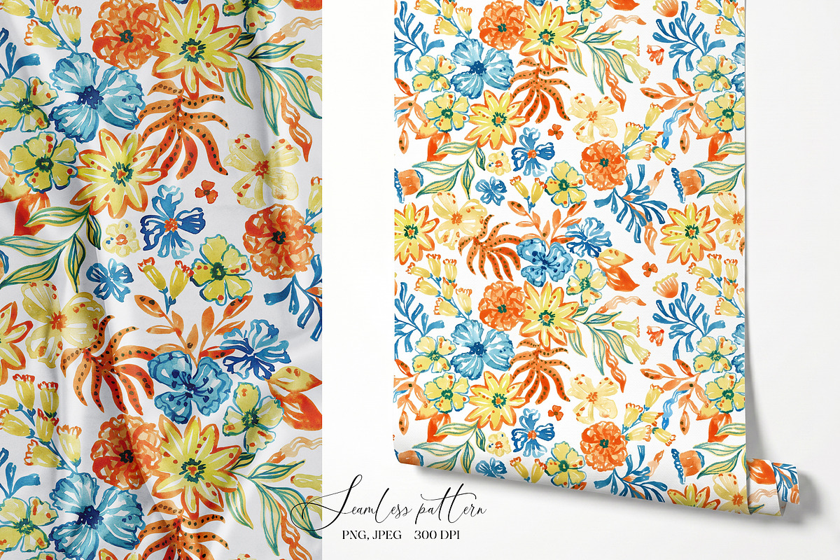 Colorful Flowers Seamless Pattern, a Pattern Graphic by SirenaArt (Photo 10 of 15)