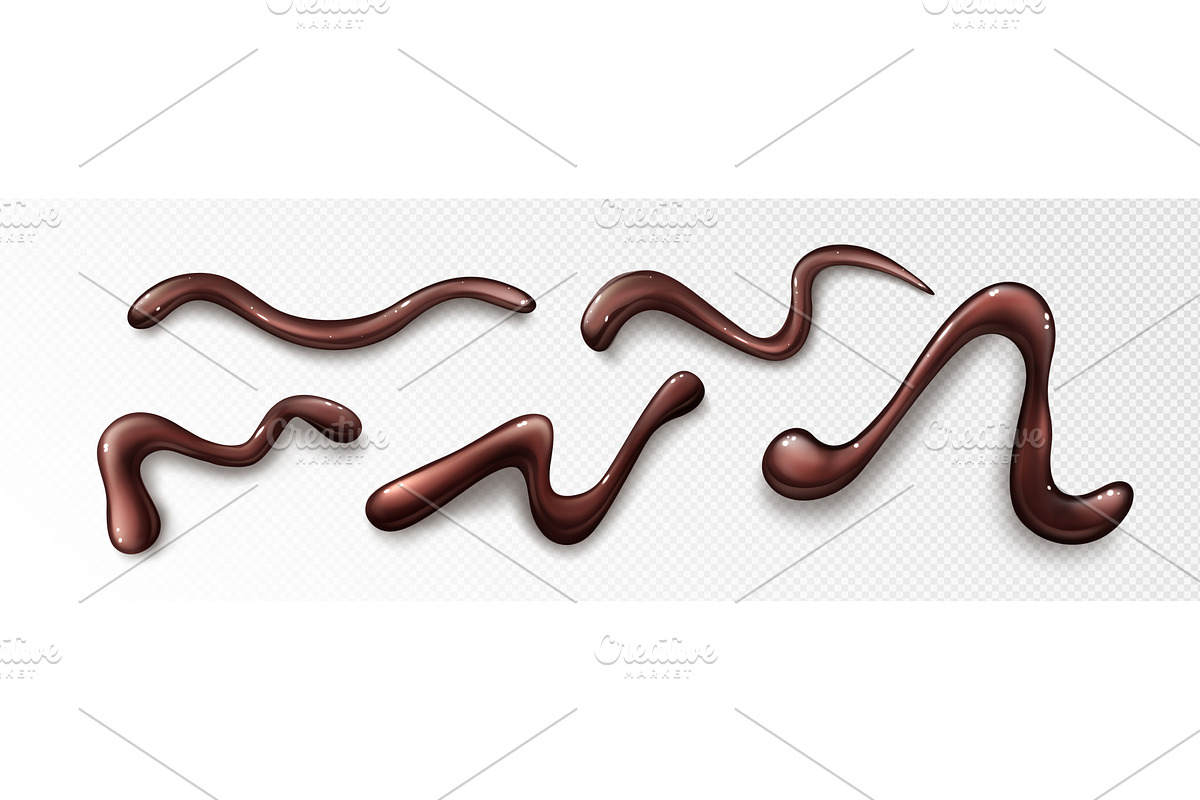 Glossy chocolate sauce drop patterns, an Illustration by art PVP - market