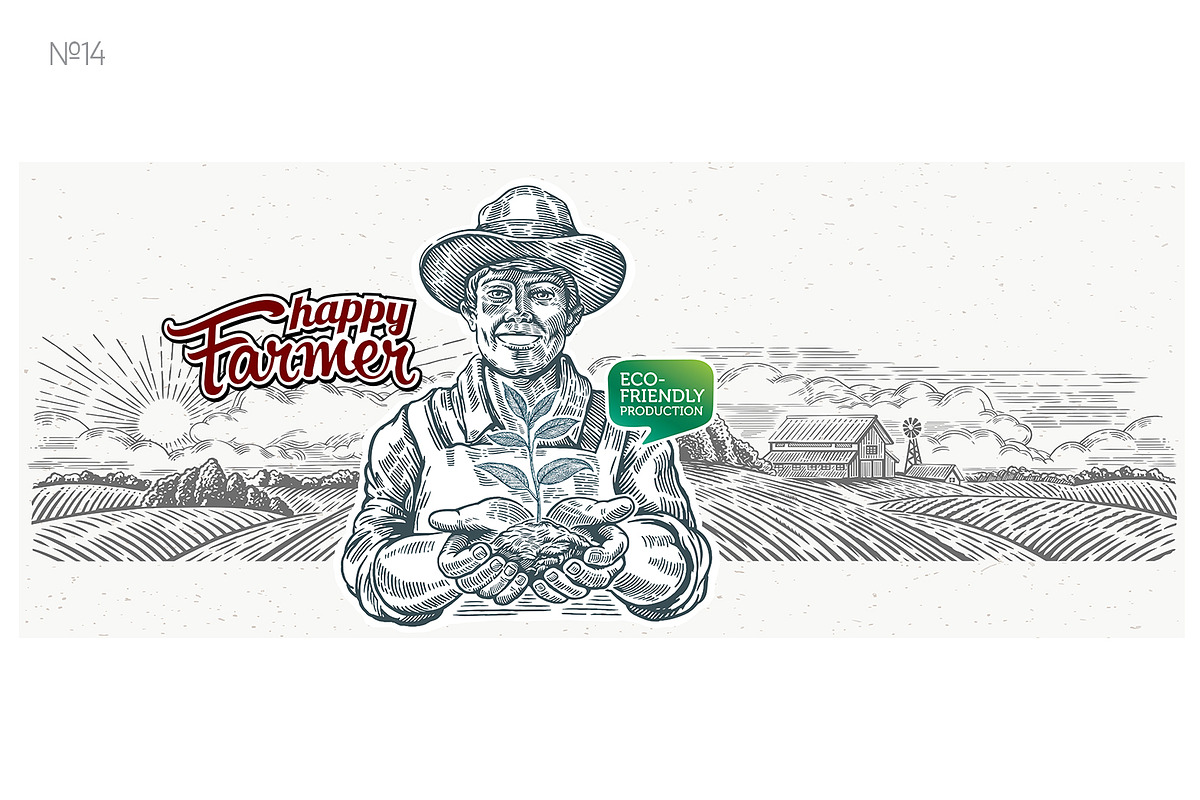 Happy Farmer, a Work Illustration by Countryside life (Photo 15 of 16)