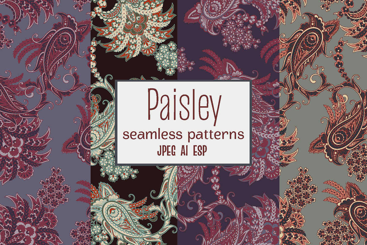 Fabric seamless patterns Paisley, a Background Graphic by antalogiya (Photo 1 of 5)