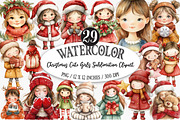 Christmas Cute Girls Sublimation, an Illustration by Designking (Thumbnail 1 of 5)