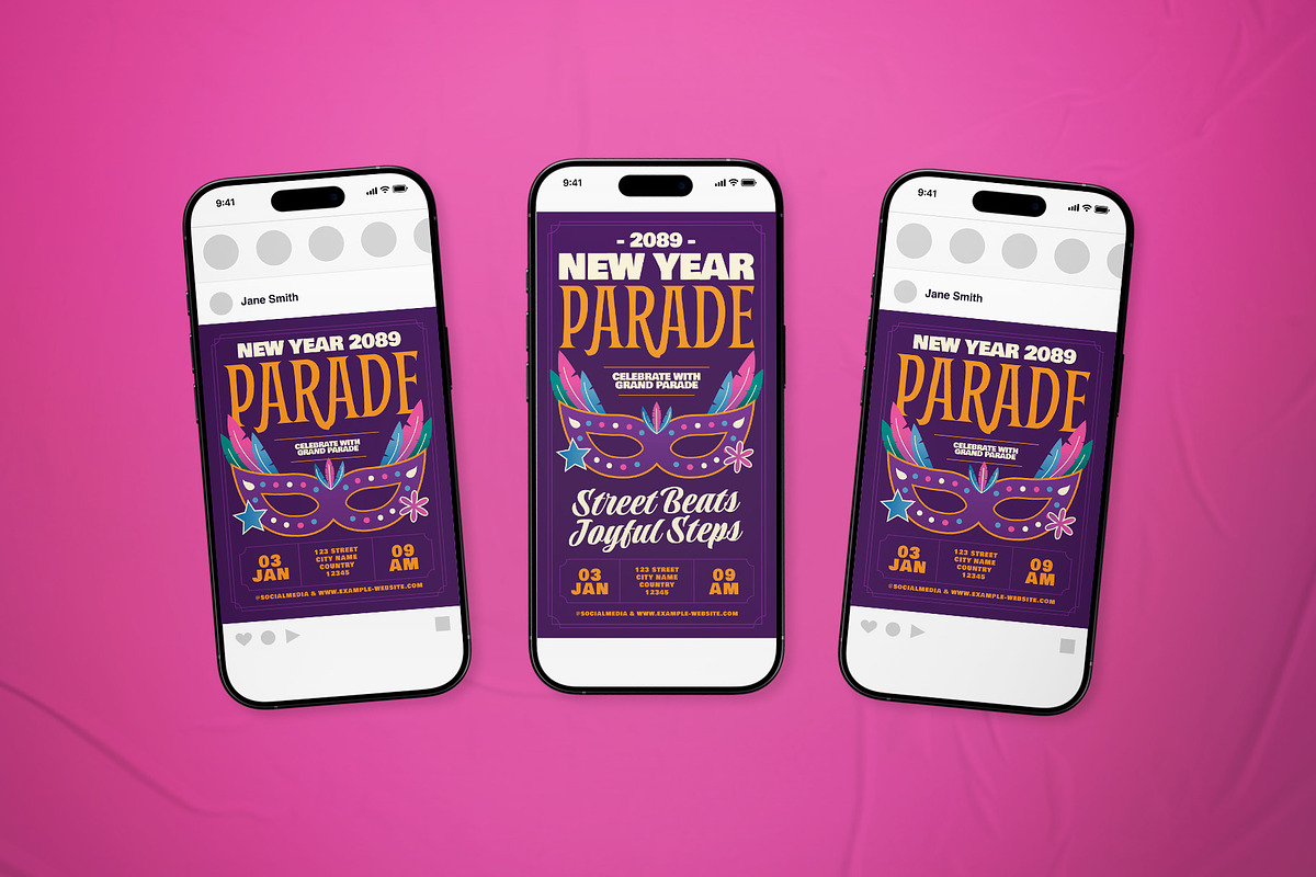 New Year Parades Set, a Flyer Template by The Good Store (Photo 2 of 2)