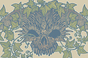 Monster skull with horns, an Illustration by Bakhtiozin art graphic (Thumbnail 2 of 3)