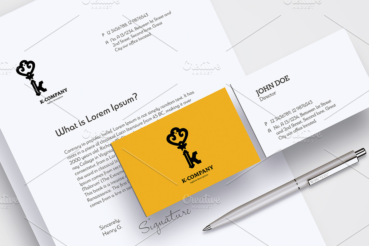Vintage Door Key. Letter K Logo., a Branding & Logo Template by Bordo (Photo 4 of 5)