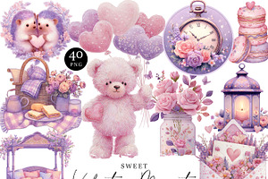 Watercolor Sweet Valentine Clipart, an Object Illustration by Design Scotch