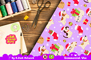 Cute Christmas Pets Seamless Pattern, a Background Graphic by K.JackArtwork (Thumbnail 6 of 8)