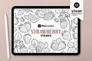 Strawberry Procreate Brush Stamps, a Shape Add-On by MadliArt (Thumbnail 1 of 5)