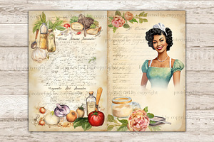 Vintage Cookbook Collage Sheet