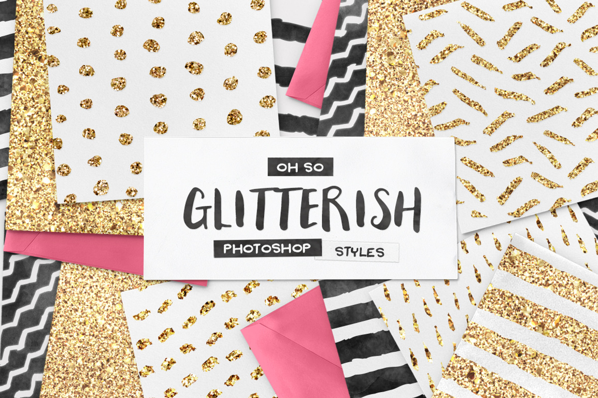 100 Glitter Photoshop Styles + Bonus, a Layer Style Add-On by Pink Coffie (Photo 2 of 5)