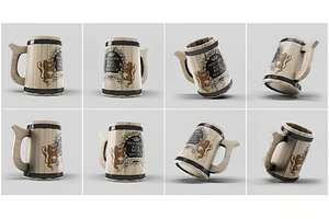 Wooden Beer Mug Mock-Up, a Product Mockup by DesignRushMarket